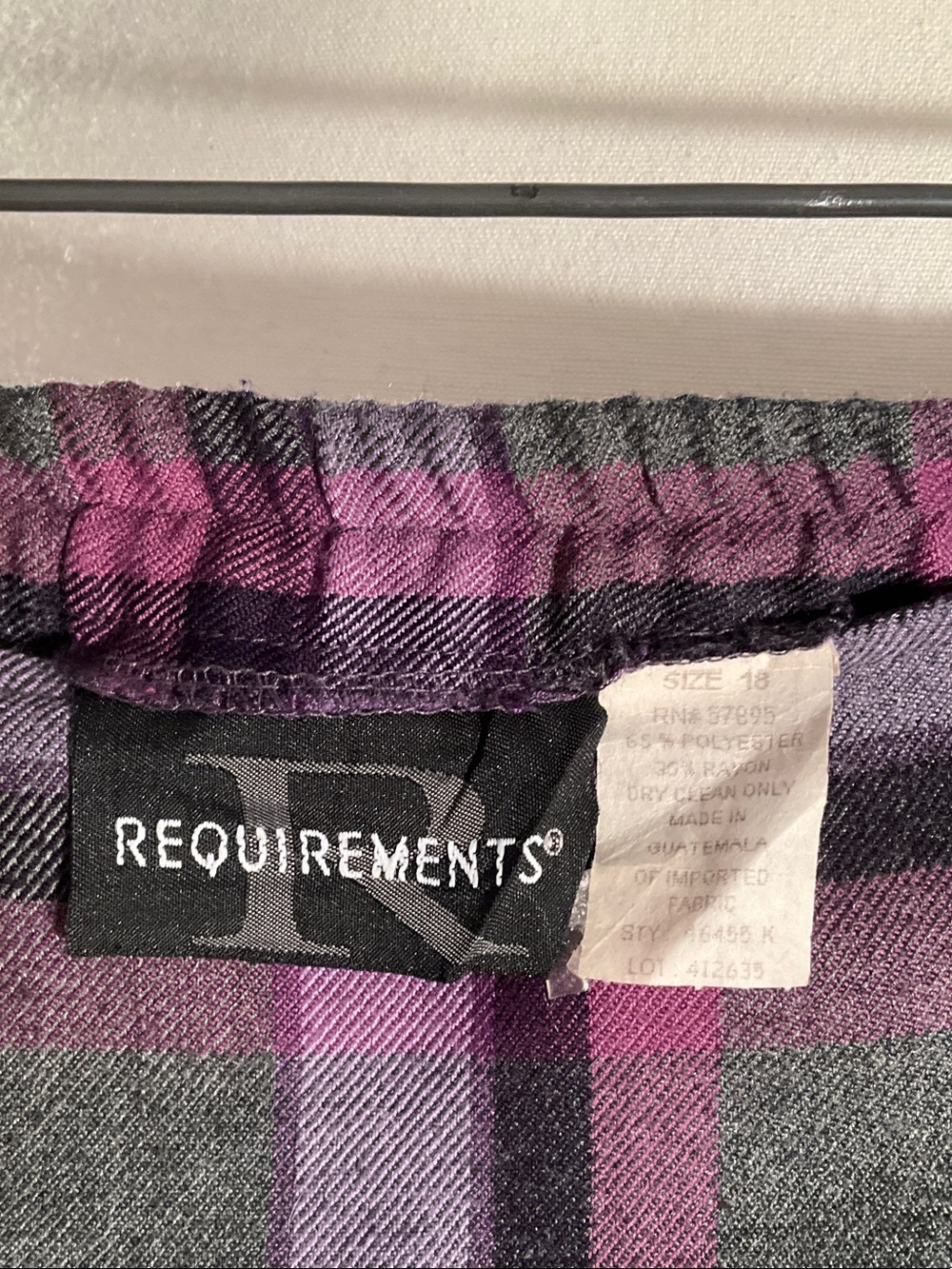Requirements Purple & Gray Plaid Maxi Wrap Skirt with Fringe - Picture 2 of 7